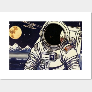 Astronaut ukiyo-e Posters and Art